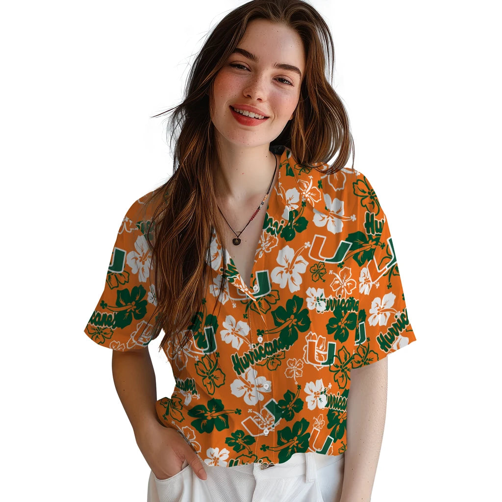 Miami Hurricanes Hibiscus Bloom Hawaiian Shirt – Moonbestprint