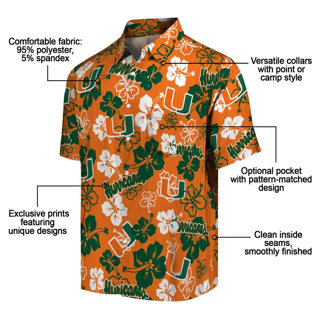 Miami Hurricanes Hibiscus Bloom Hawaiian Shirt – Moonbestprint