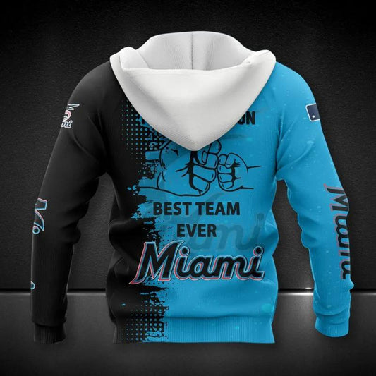 Miami Marlins Dad And Son MLB All Over Print Hoodie -Moonbestprint