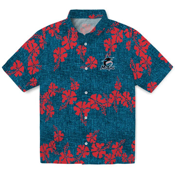 Miami Marlins Hawaiian Shirt - 50th State Flower | Moonbestprint