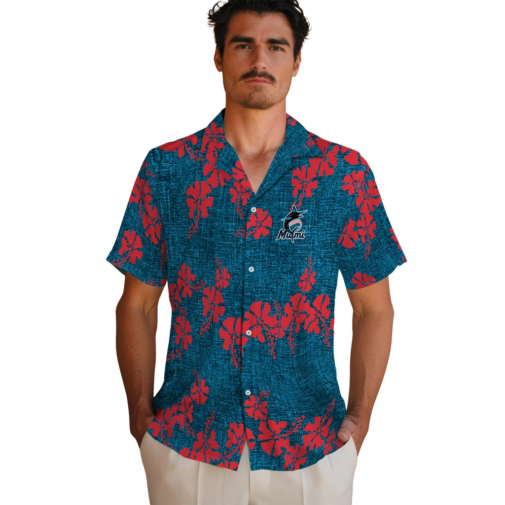 Miami Marlins Hawaiian Shirt - 50th State Flower | Moonbestprint