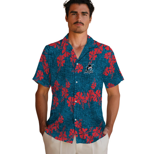 Miami Marlins Hawaiian Shirt - 50th State Flower | Moonbestprint