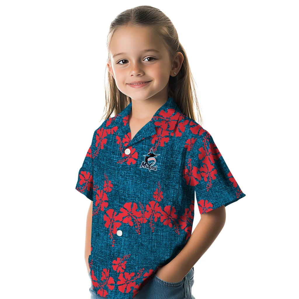 Miami Marlins Hawaiian Shirt - 50th State Flower | Moonbestprint