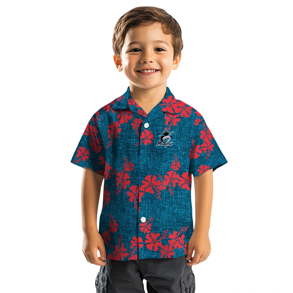 Miami Marlins Hawaiian Shirt - 50th State Flower | Moonbestprint