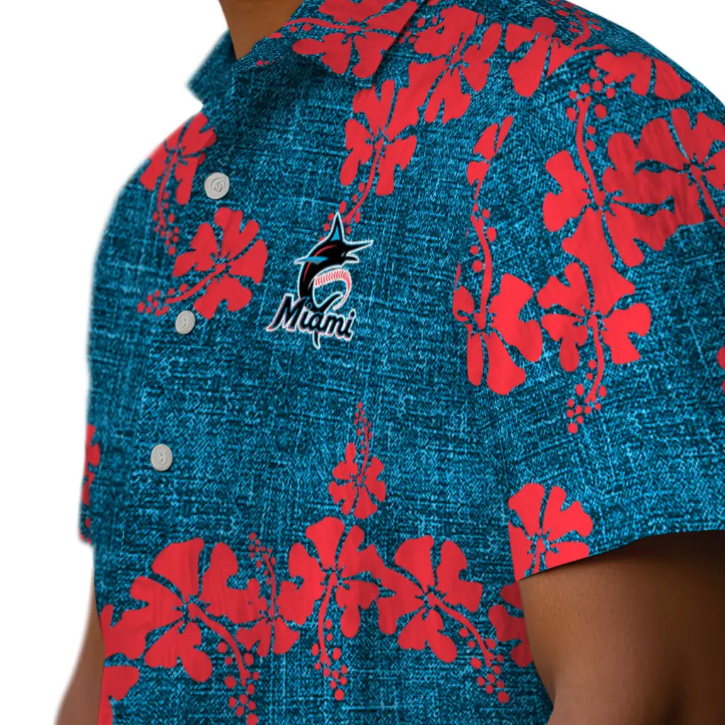 Miami Marlins Hawaiian Shirt - 50th State Flower | Moonbestprint