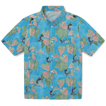 Miami Marlins Hawaiian Shirt - Anthurium Overlay | Moonbestprint