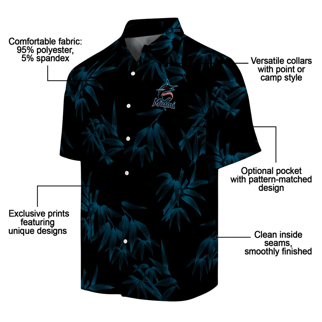 Miami Marlins Hawaiian Shirt - Bamboo Branches | Moonbestprint