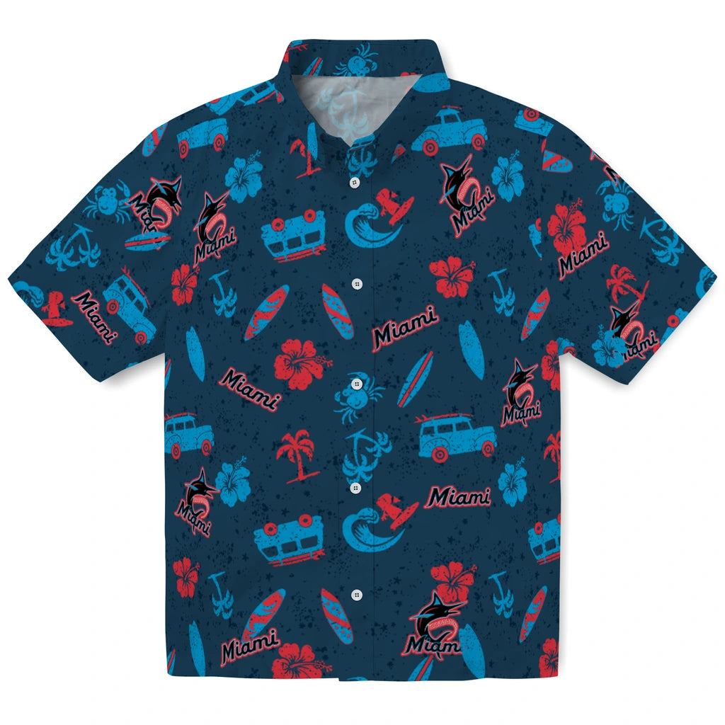 Miami Marlins Hawaiian Shirt - Beach Vibe | Moonbestprint