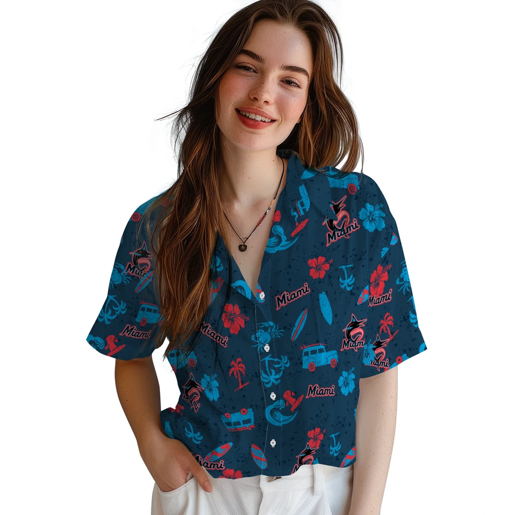 Miami Marlins Hawaiian Shirt - Beach Vibe | Moonbestprint
