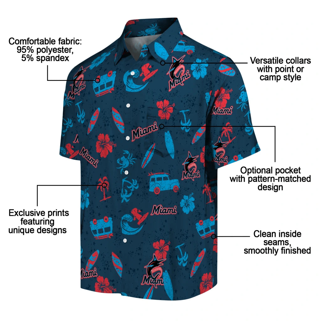 Miami Marlins Hawaiian Shirt - Beach Vibe | Moonbestprint