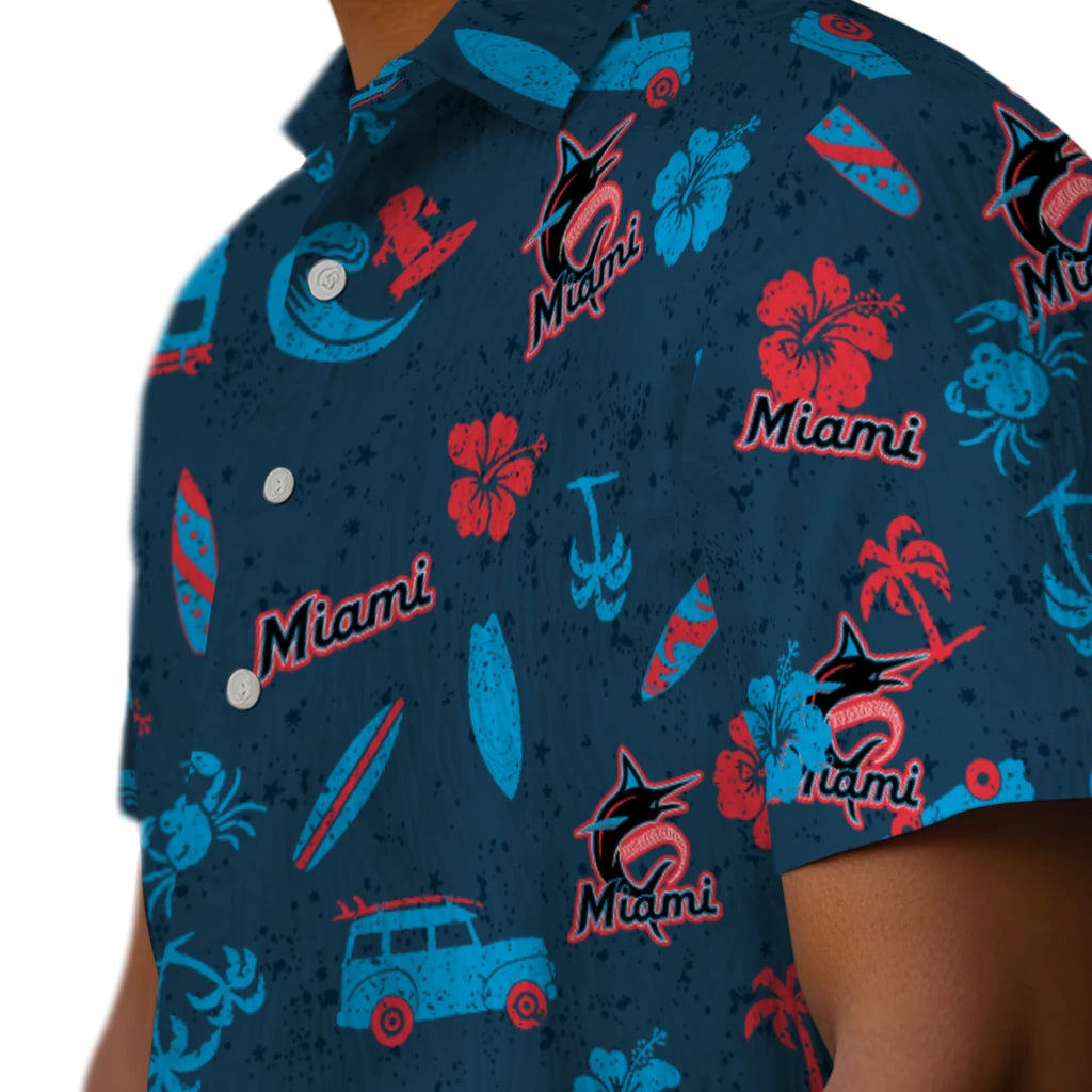 Miami Marlins Hawaiian Shirt - Beach Vibe | Moonbestprint