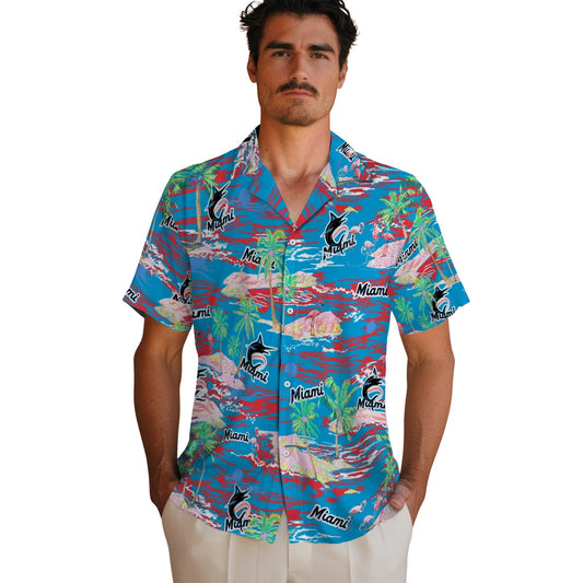 Miami Marlins Hawaiian Shirt - Hawaii Island | Moonbestprint