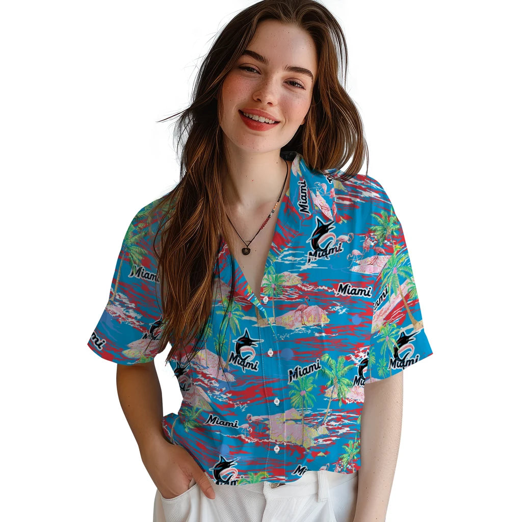 Miami Marlins Hawaiian Shirt - Hawaii Island | Moonbestprint