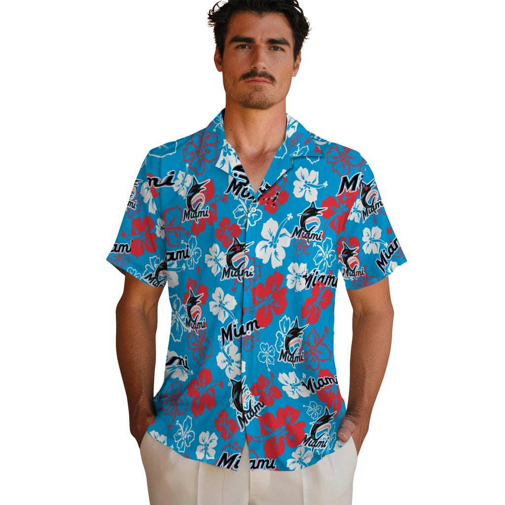 Miami Marlins Hibiscus Bloom Hawaiian Shirt – Moonbestprint