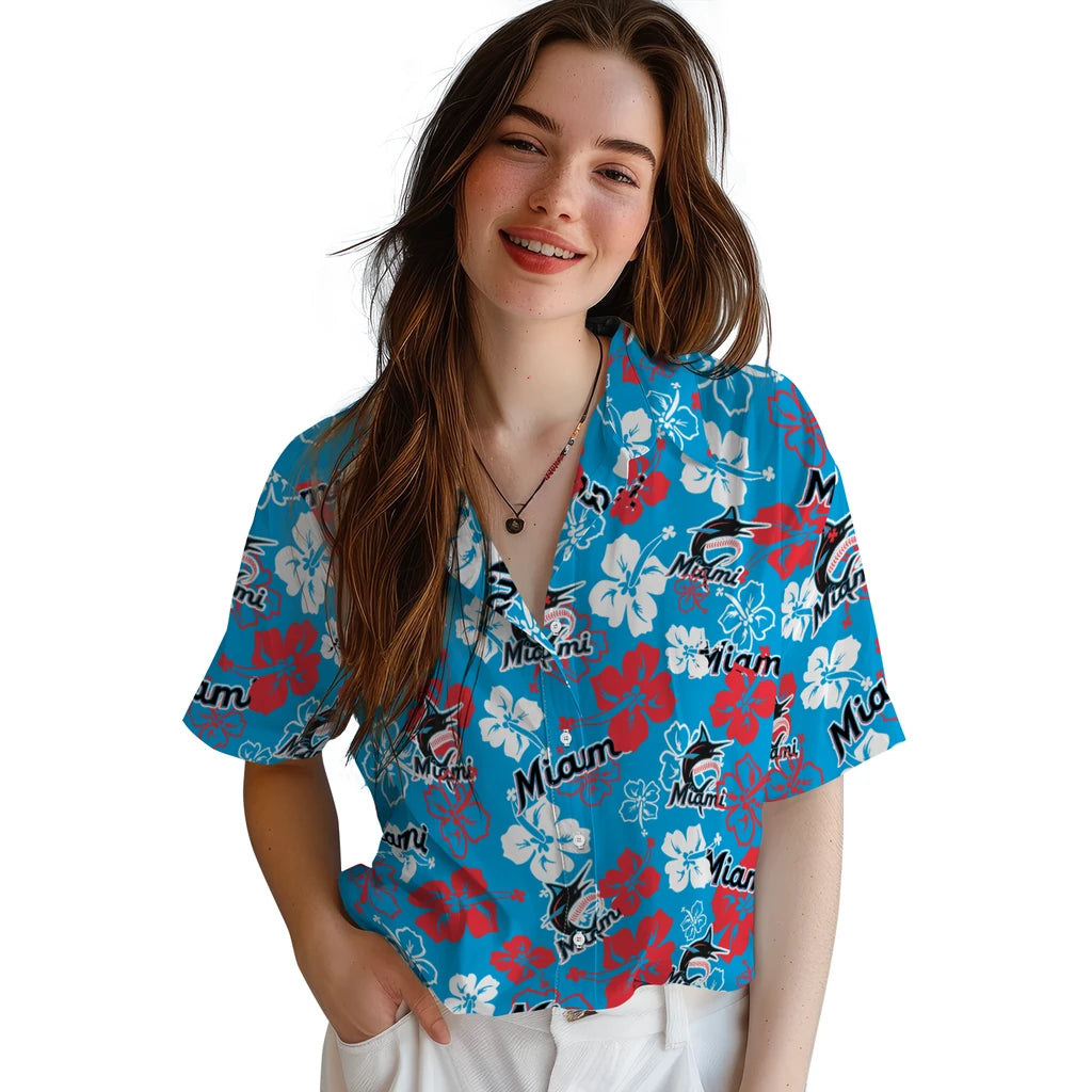 Miami Marlins Hibiscus Bloom Hawaiian Shirt – Moonbestprint