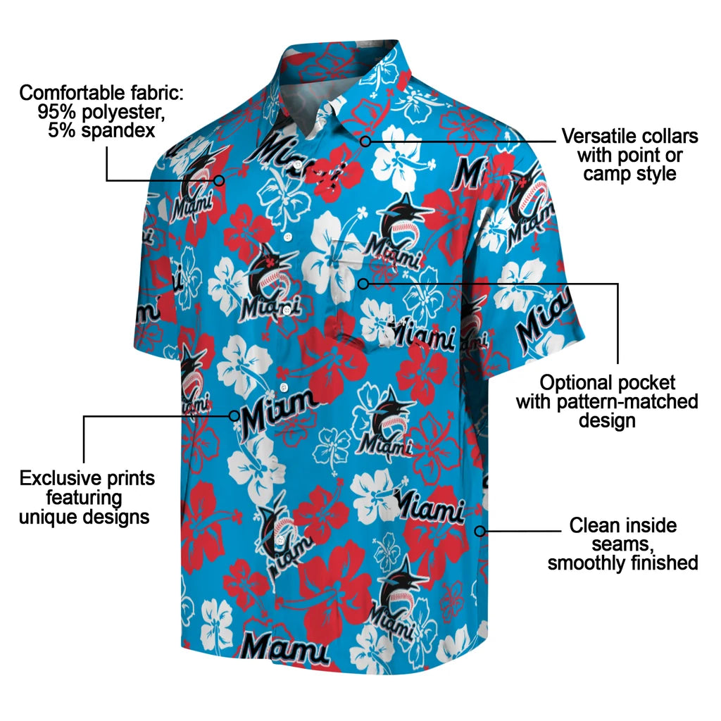 Miami Marlins Hibiscus Bloom Hawaiian Shirt – Moonbestprint