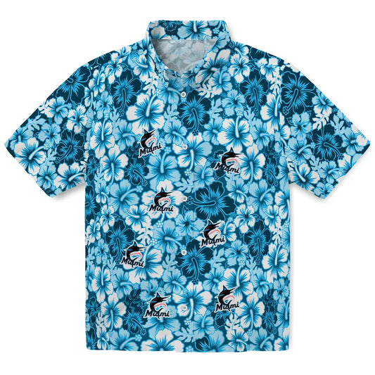 Miami Marlins Hawaiian Shirt - Hibiscus Blooms | Moonbestprint
