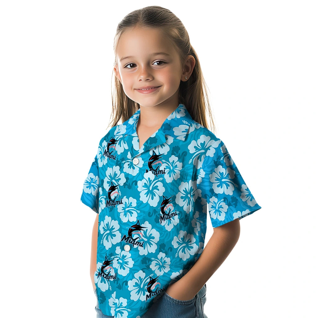 Miami Marlins Hawaiian Shirt - Hibiscus Cluster | Moonbestprint