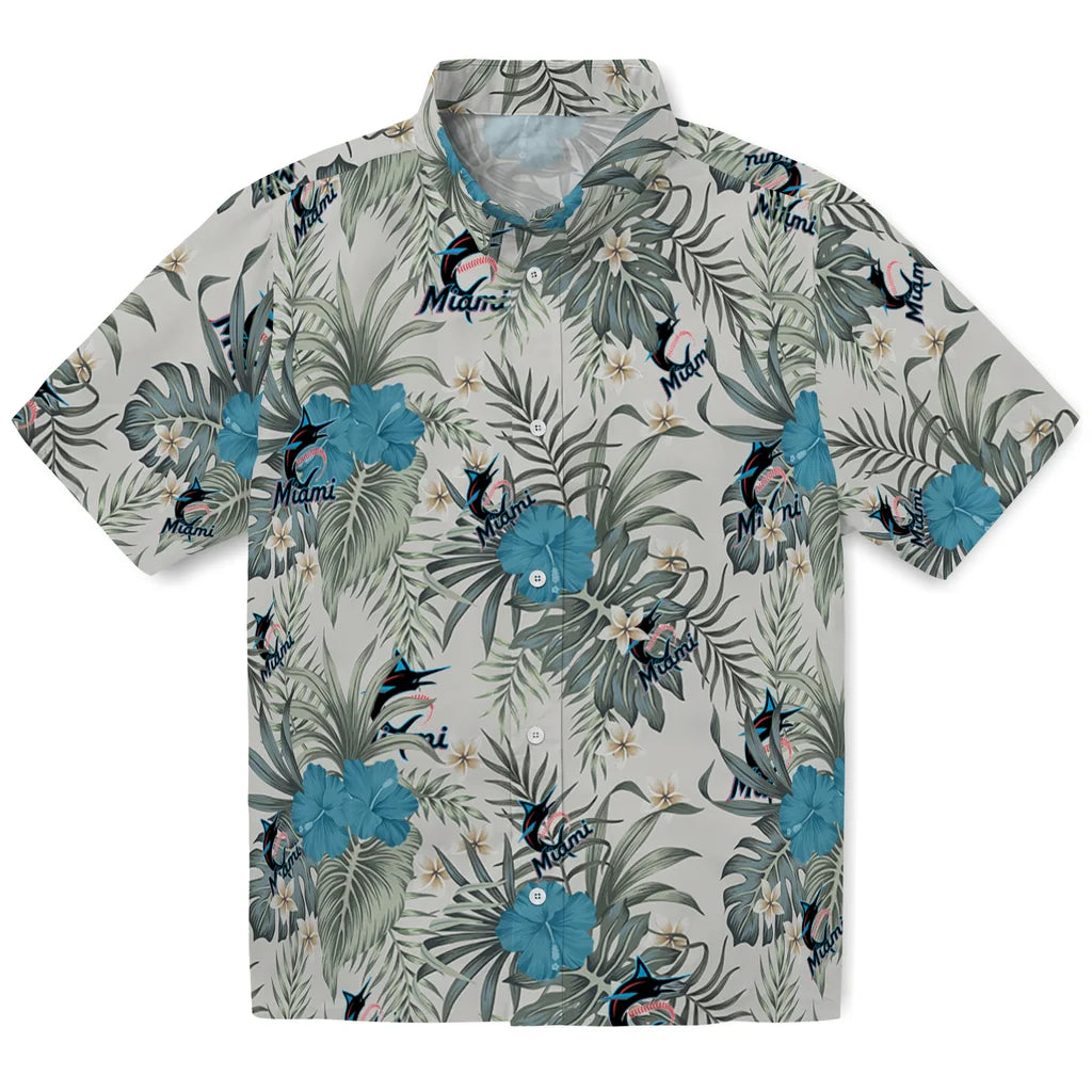 Miami Marlins Hawaiian Shirt - Hibiscus Designs | Moonbestprint