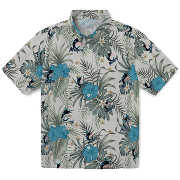 Miami Marlins Hawaiian Shirt - Hibiscus Designs | Moonbestprint