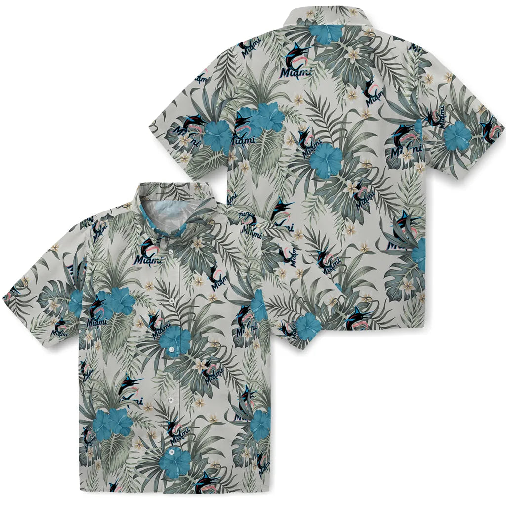Miami Marlins Hawaiian Shirt - Hibiscus Designs | Moonbestprint