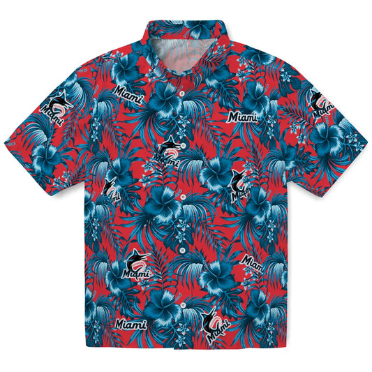 Miami Marlins Hawaiian Shirt - Hibiscus Exotic | Moonbestprint