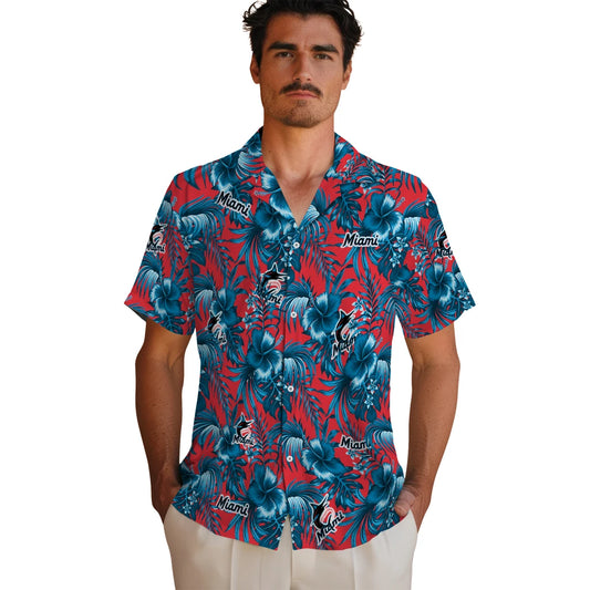 Miami Marlins Hawaiian Shirt - Hibiscus Exotic | Moonbestprint
