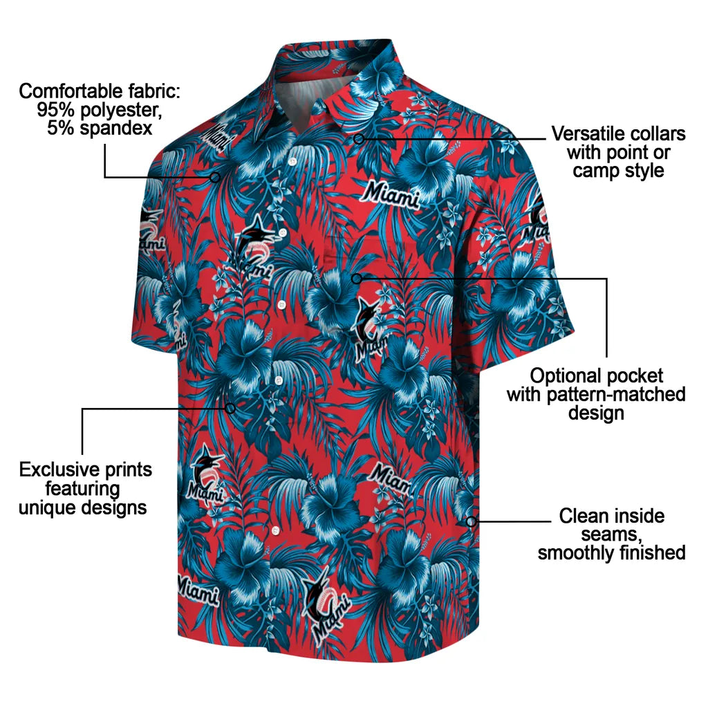 Miami Marlins Hawaiian Shirt - Hibiscus Exotic | Moonbestprint
