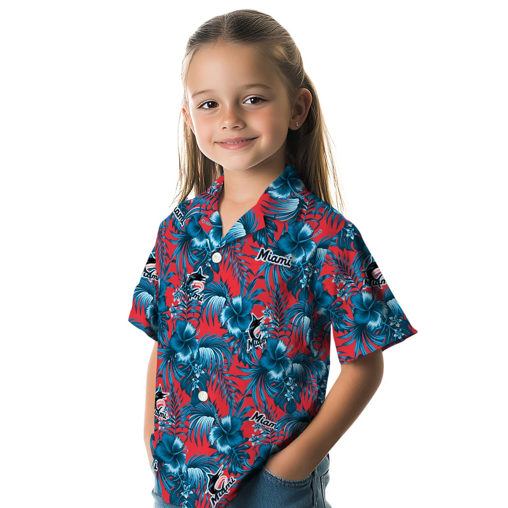 Miami Marlins Hawaiian Shirt - Hibiscus Exotic | Moonbestprint