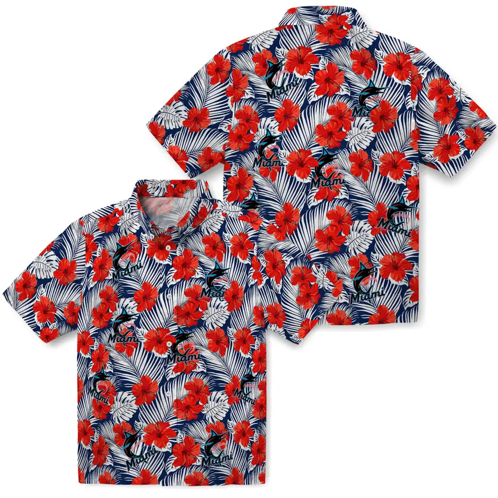 Miami Marlins Hawaiian Shirt - Hibiscus Fiesta | Moonbestprint