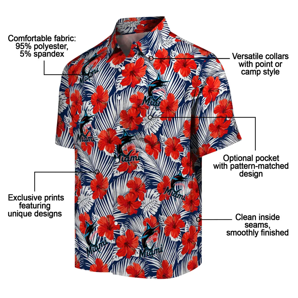 Miami Marlins Hawaiian Shirt - Hibiscus Fiesta | Moonbestprint