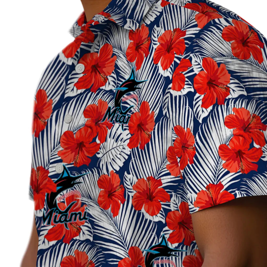 Miami Marlins Hawaiian Shirt - Hibiscus Fiesta | Moonbestprint
