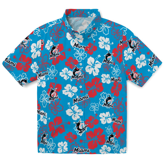 Miami Marlins Hawaiian Shirt - Hibiscus Flower Design | Moonbestprint