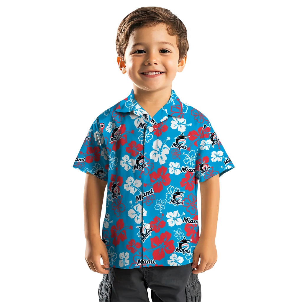 Miami Marlins Hawaiian Shirt - Hibiscus Flower Design | Moonbestprint
