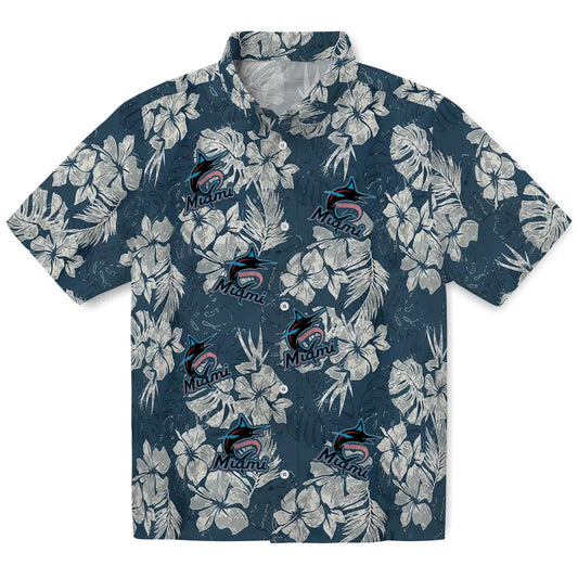Miami Marlins Hawaiian Shirt - Hibiscus Flowers | Moonbestprint