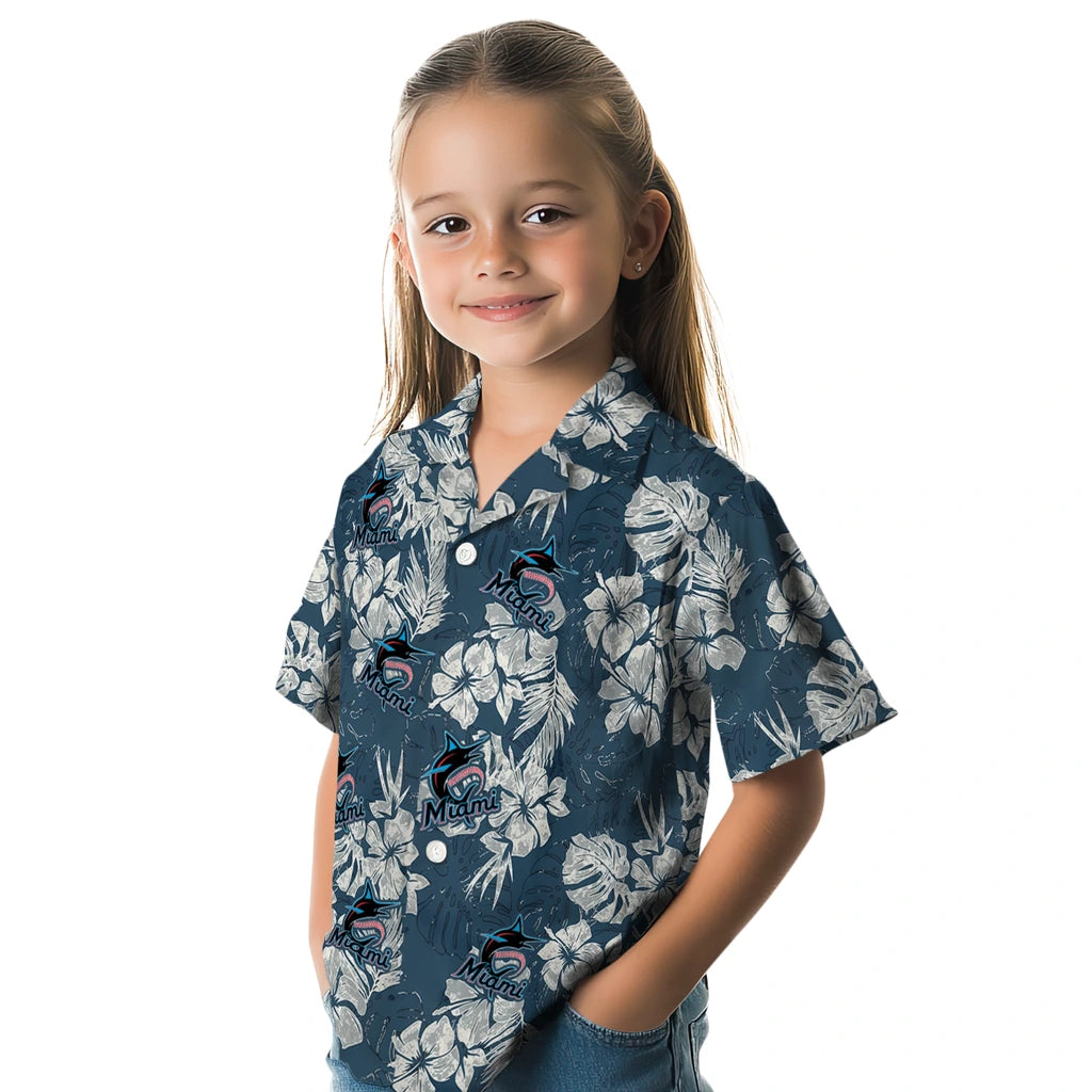 Miami Marlins Hawaiian Shirt - Hibiscus Flowers | Moonbestprint