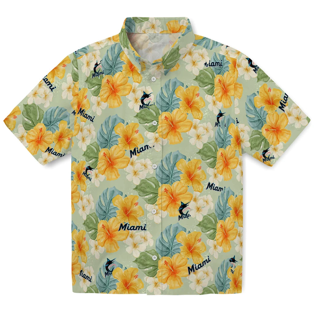 Miami Marlins Hawaiian Shirt - Hibiscus Mood | Moonbestprint