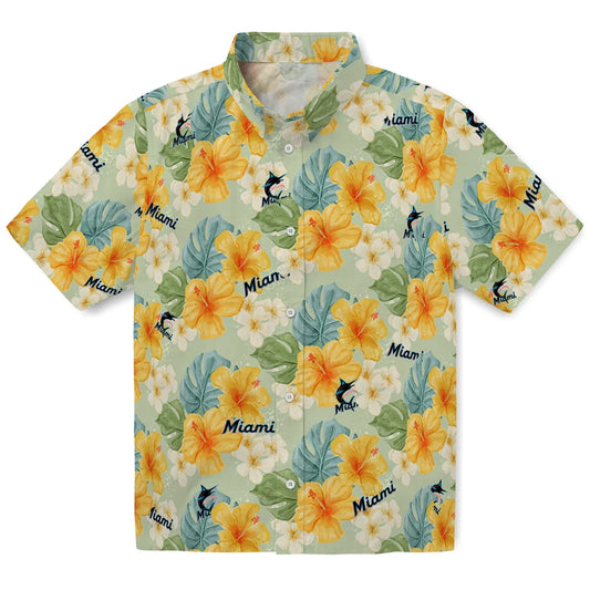 Miami Marlins Hawaiian Shirt - Hibiscus Mood | Moonbestprint