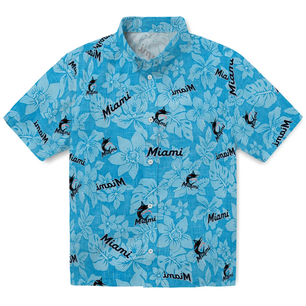 Miami Marlins Hawaiian Shirt - Hibiscus Oasis | Moonbestprint