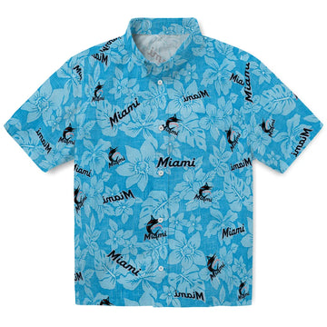 Miami Marlins Hawaiian Shirt - Hibiscus Oasis | Moonbestprint