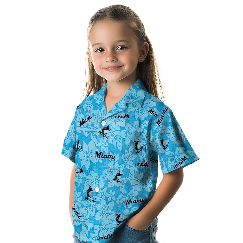 Miami Marlins Hawaiian Shirt - Hibiscus Oasis | Moonbestprint