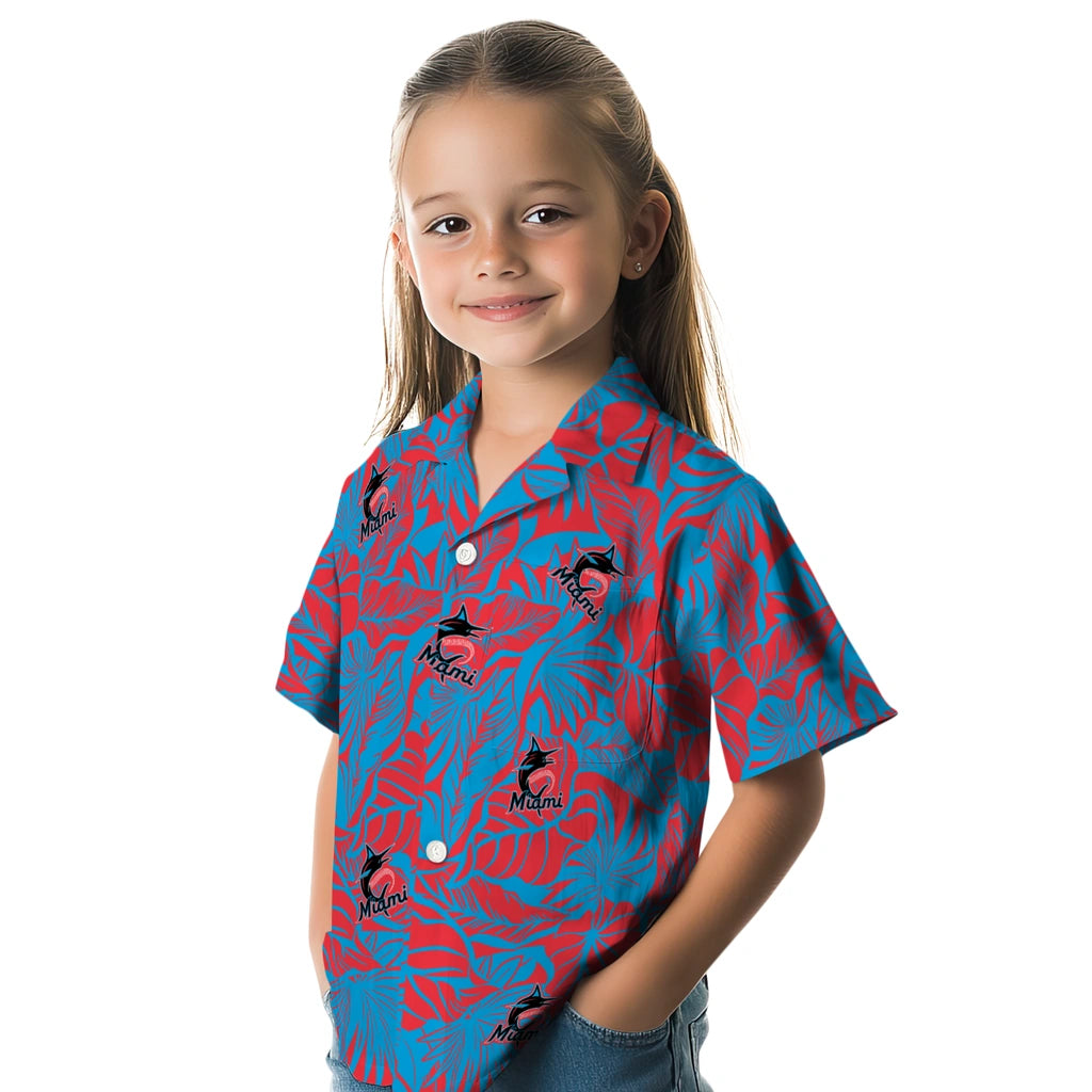 Miami Marlins Hawaiian Shirt - Monstera Layer | Moonbestprint
