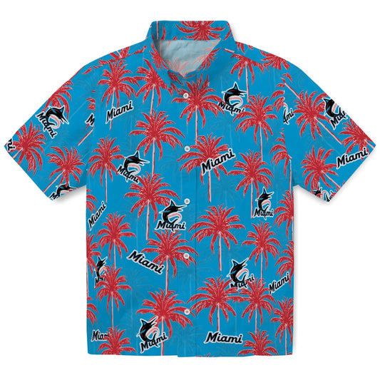 Miami Marlins Hawaiian Shirt - Palm Tree Motif | Moonbestprint