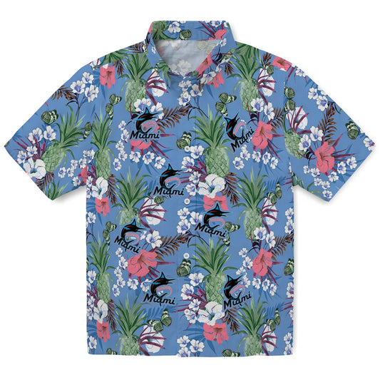 Miami Marlins Hawaiian Shirt - Pineapple Bouquet | Moonbestprint