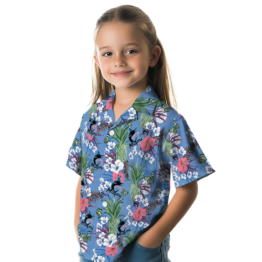 Miami Marlins Hawaiian Shirt - Pineapple Bouquet | Moonbestprint