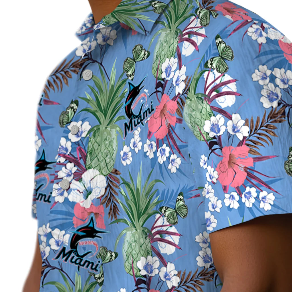 Miami Marlins Hawaiian Shirt - Pineapple Bouquet | Moonbestprint