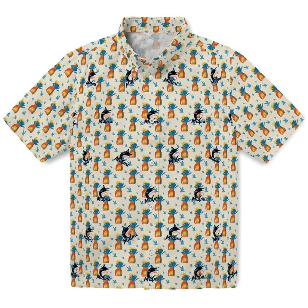 Miami Marlins Hawaiian Shirt - Pineapple Delight | Moonbestprint