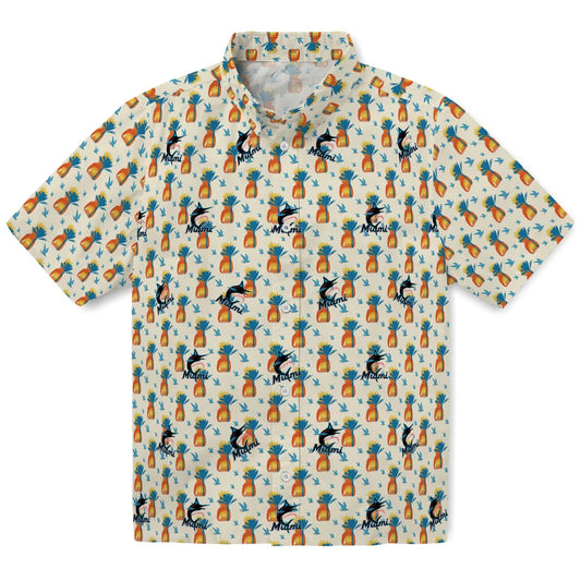 Miami Marlins Hawaiian Shirt - Pineapple Delight | Moonbestprint