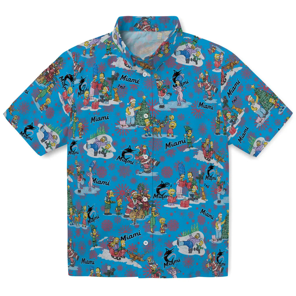 Miami Marlins Hawaiian Shirt - Simpsons Christmas | Moonbestprint