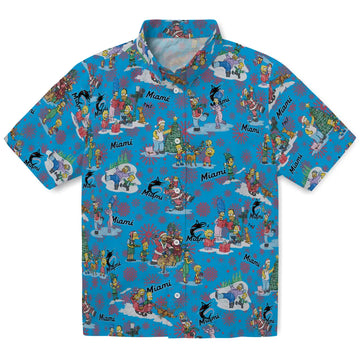 Miami Marlins Hawaiian Shirt - Simpsons Christmas | Moonbestprint